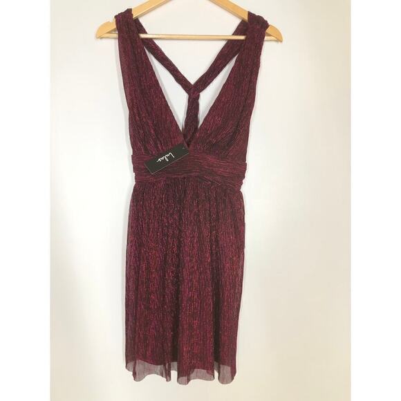 Lulus Ailey Dress Twist Back Skater Red S NWT - Picture 6 of 12